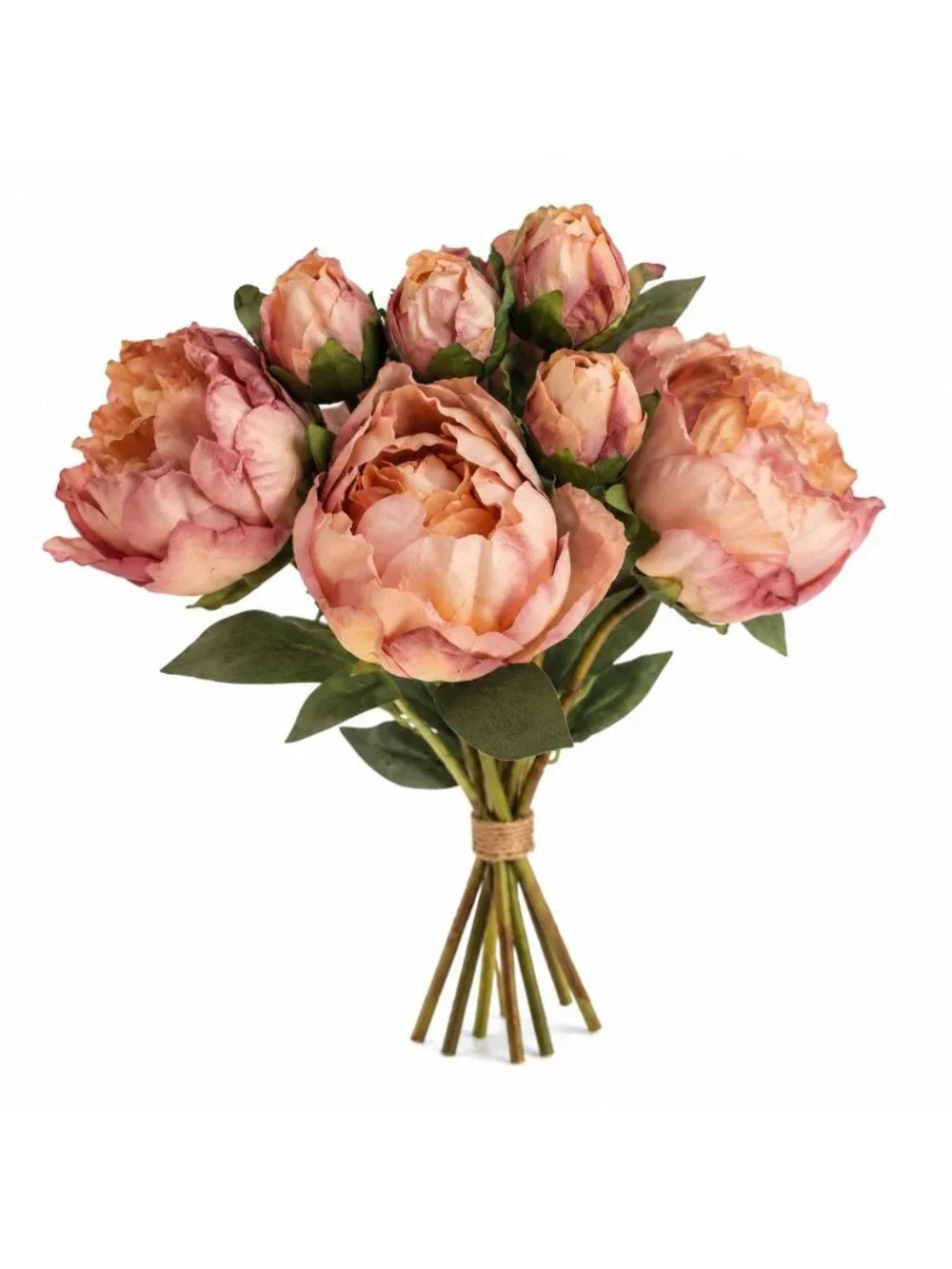 Blush Pink Faux Peony Bouquet Artificial Flowers French Cottage Cottagecore Wedd
